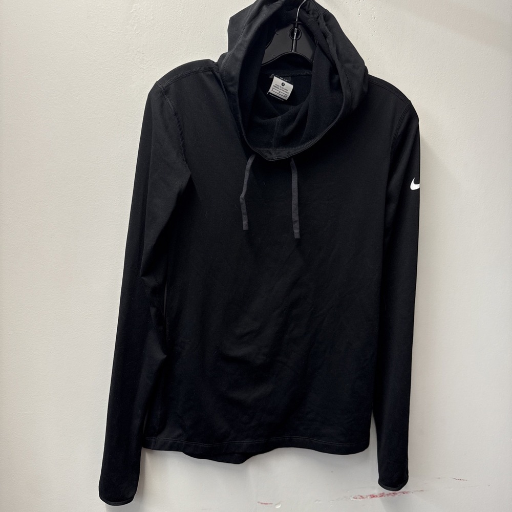 NIKE PRO Black Hyperwarm Fitted Long Sleeve Pullover Active Hoodie Size Small